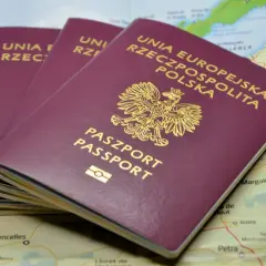 Trzy polskie paszporty leżą na mapie, gotowe do podróży. Paszport siedlce to klucz do odkrywania świata.
