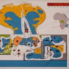 Mapa Afrykarium Wrocław. Plan obiektu z zaznaczonymi zwierzętami i atrakcjami, idealny do planowania wizyty i zakupu biletów.