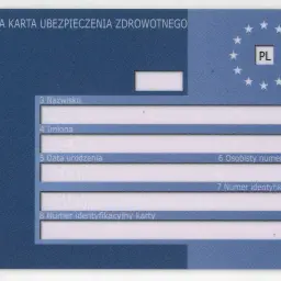 Europejska Karta Ubezpieczenia Zdrowotnego (EKUZ) z Kielc, z danymi osobowymi i numerem identyfikacyjnym.