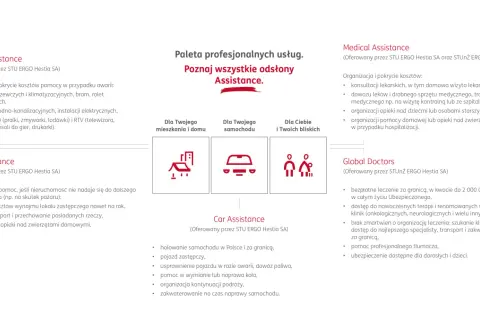 Oferta assistance obejmuje pomoc domową, medyczną, samochodową i globalną.