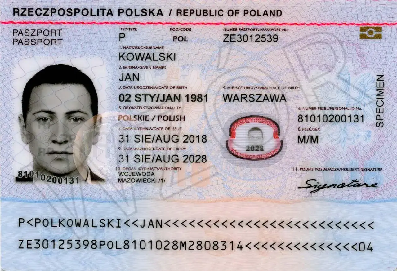 strona biometryczna paszportu data ważności