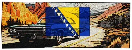 samochód na granicy Bośnia i Hercegowina