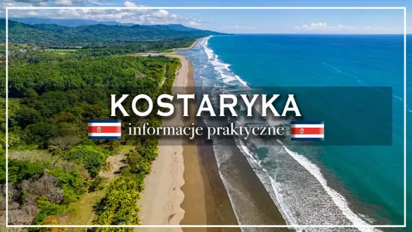 Widok z lotu ptaka na wybrzeże Kostaryki, gdzie leży ten piękny kraj. Bujna zieleń i turkusowe morze.