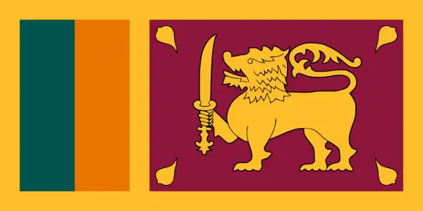 Flaga Sri Lanki z lwem i mieczem. Planujesz podróż i potrzebujesz wizy Sri Lanki?